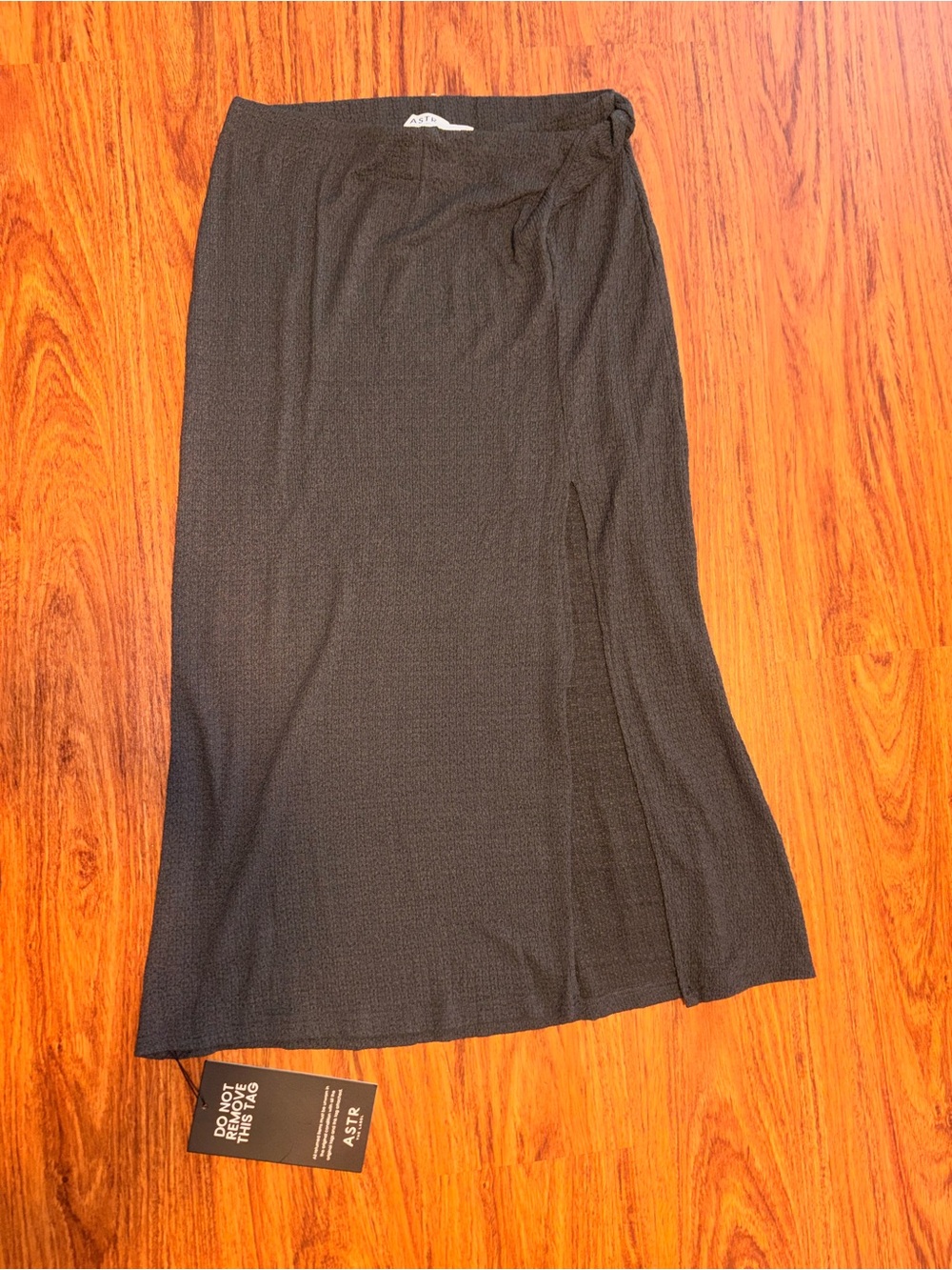 ASTR Grey Midi Skirt with Side Slit